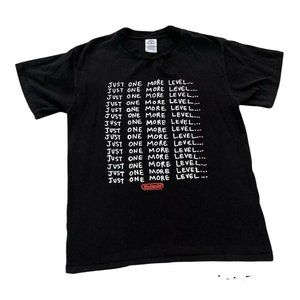Mens Sz M Nintendo Just One More Level Black White Chalkboard 2006 Graphic Shirt